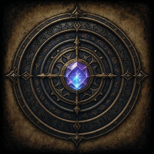 Infinity Codex arcane-seal emblem — a rune ring around a glowing gem